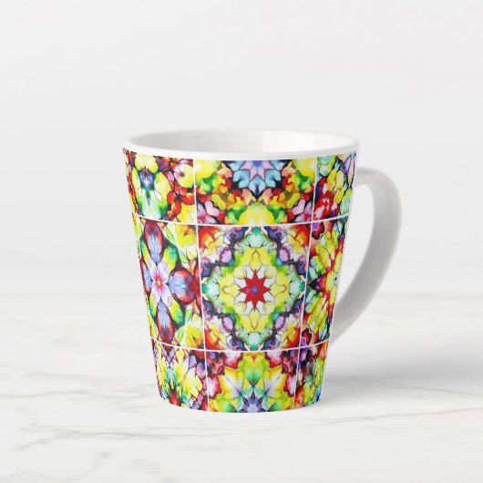 Mediterrane Tegels, Alcoholinkt Tegels, Majolica Latte Mok (Rechterhoek)