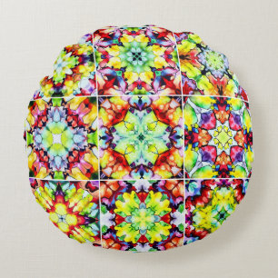Mediterrane Tegels, Alcoholinkt Tegels, Majolica Rond Kussen