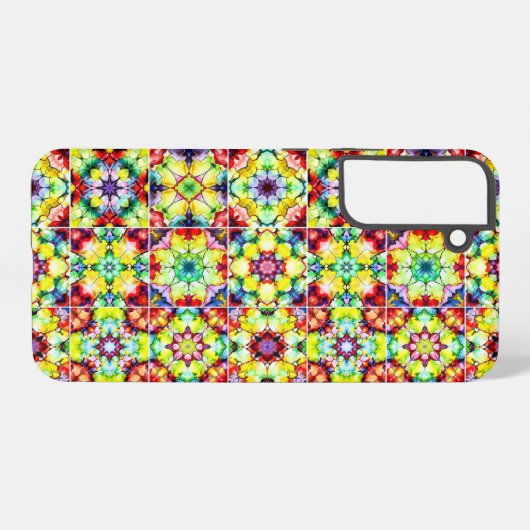 Mediterrane Tegels, Alcoholinkt Tegels, Majolica Samsung Galaxy Hoesje (Achterkant horizontaal)