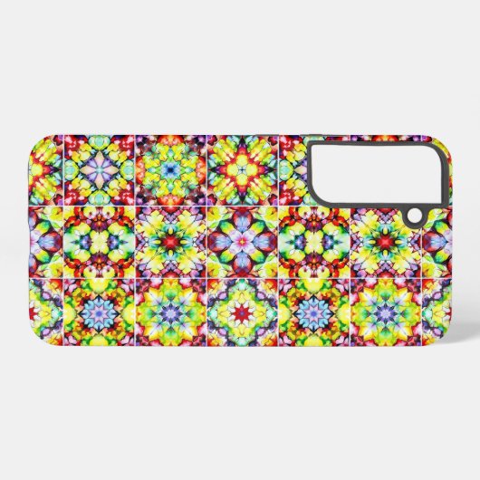 Mediterrane Tegels, Alcoholinkt Tegels, Majolica Samsung Galaxy Hoesje (Achterkant horizontaal)