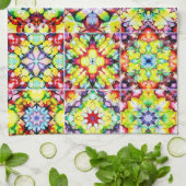 Mediterrane Tegels, Alcoholinkt Tegels, Majolica Theedoek (Gevouwen)