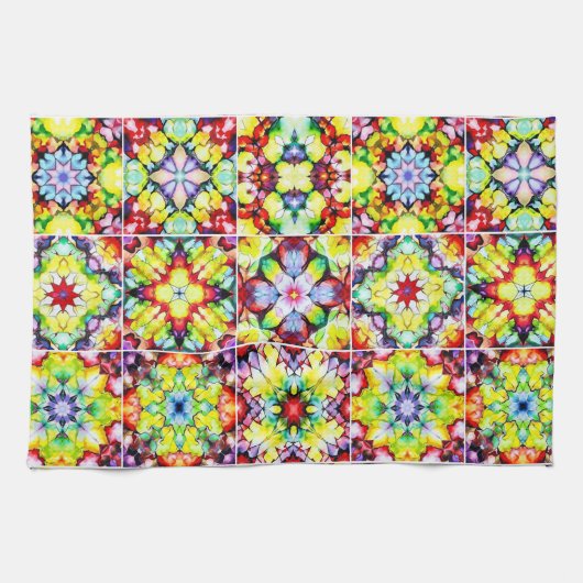 Mediterrane Tegels, Alcoholinkt Tegels, Majolica Theedoek (Horizontaal)