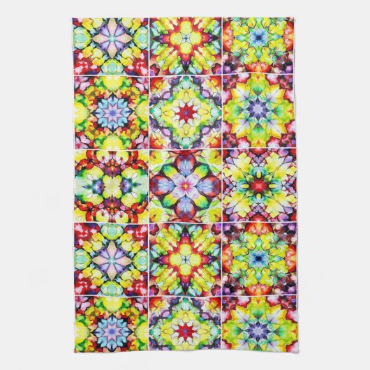 Mediterrane Tegels, Alcoholinkt Tegels, Majolica Theedoek (Verticaal)