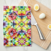 Mediterrane Tegels, Alcoholinkt Tegels, Majolica Theedoek (Quarter Fold)