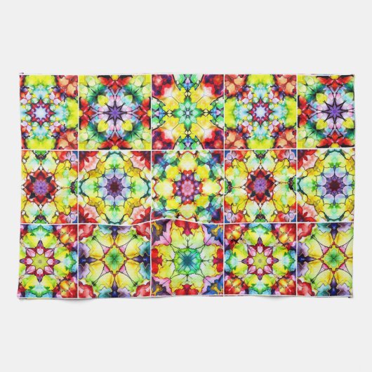 Mediterrane Tegels, Alcoholinkt Tegels, Majolica Theedoek (Horizontaal)