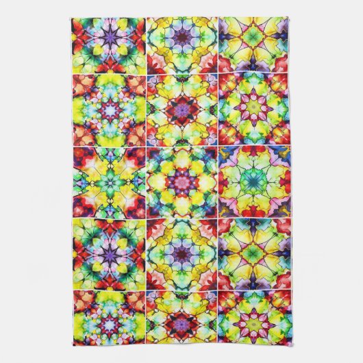 Mediterrane Tegels, Alcoholinkt Tegels, Majolica Theedoek (Verticaal)