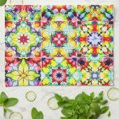 Mediterrane Tegels, Alcoholinkt Tegels, Majolica Theedoek (Gevouwen)