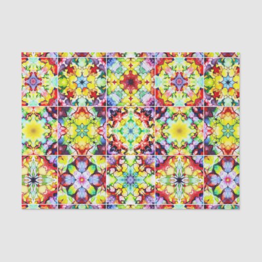 Mediterrane Tegels, Alcoholinkt Tegels, Majolica Tissuepapier (Voorkant)