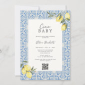 Mediterrane Tegels Amalfi Capri Baby shower Kaart (Voorkant)