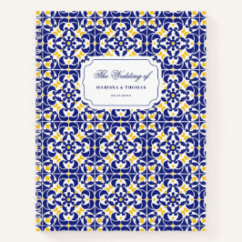 Mediterrane Tegels Blauw & Geel Bruiloft Planner Notitieboek