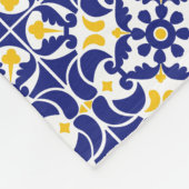Mediterrane Tegels Blauw & Geel Patroon Fleece Deken (Hoek)