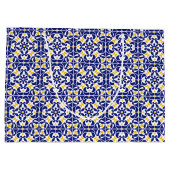 Mediterrane Tegels Blauw & Geel Patroon Groot Cadeauzakje (Achterkant)