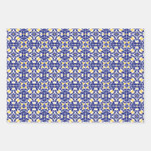 Mediterrane Tegels Blauw & Geel Patroon Inpakpapier Vel (Voorkant 2)