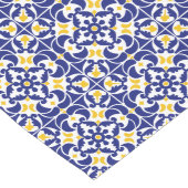 Mediterrane Tegels Blauw & Geel Patroon Lange Tafelloper (Hoek)