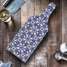 Mediterrane Tegels Blauw & Geel Patroon Snijplank