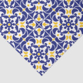 Mediterrane Tegels Blauw & Geel Patroon Tissuepapier (Detail)