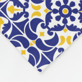 Mediterrane Tegels Blauw & Geel Patroonnaam Fleece Deken (Hoek)
