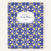 Mediterrane Tegels Blauw & geel Patroonrecepten Notitieboek (Voorkant)