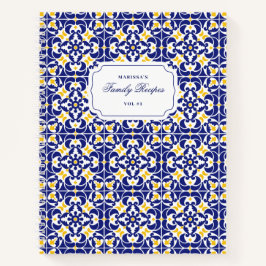 Mediterrane Tegels Blauw & geel Patroonrecepten Notitieboek