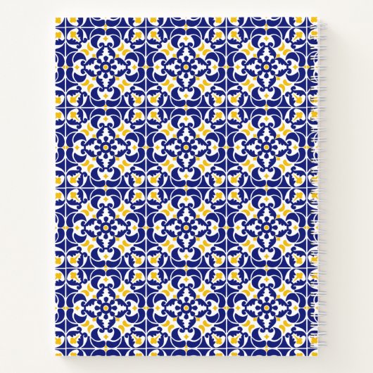 Mediterrane Tegels Blauw & geel Patroonrecepten Notitieboek (Achterkant)