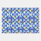 Mediterrane tegels, blauwe tegels, citroen, inpakpapier vel (Voorkant 3)