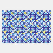 Mediterrane tegels, blauwe tegels, citroen, inpakpapier vel (Voorkant 2)