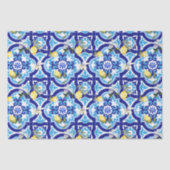 Mediterrane tegels, blauwe tegels, citroen, tissuepapier (Voorkant)