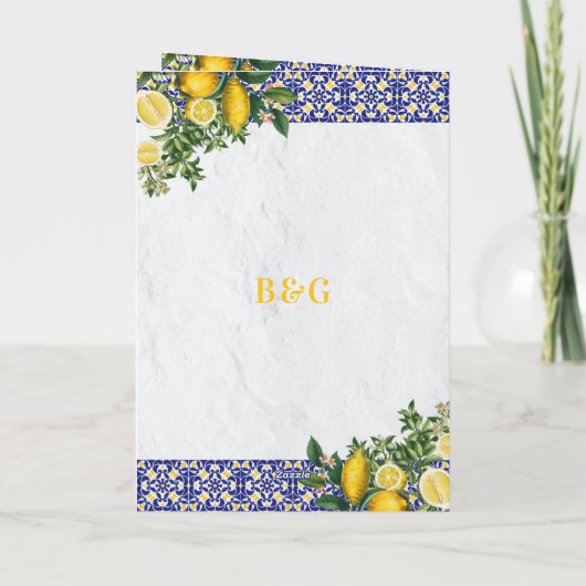 Mediterrane Tegels Citroen Bruiloft Orde van Servi Programma (Achterkant)