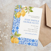 Mediterrane Tegels Citroen Citrus Italië Bruiloft Kaart