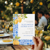 Mediterrane Tegels Citroen Citrus Italië Bruiloft Kaart