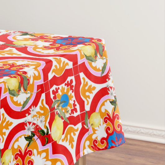 Mediterrane tegels, citroen, citrus, tafelkleed (Voorbeeld)