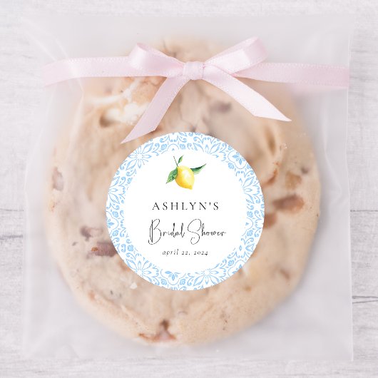 Mediterrane Tegels Citroen Vrijgezellenfeest Stick Ronde Sticker