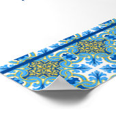 Mediterrane Tegels Datum Nacht Vrijgezellenfeest Poster (Hoek)