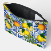 Mediterrane Tegels en citroen cosmetische tas (Open)