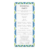 Mediterrane tegels en citroenen huwelijksprogramma reclamekaart (Achterkant)