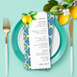 Mediterrane tegels en citroenen trouwkaart reclamekaart