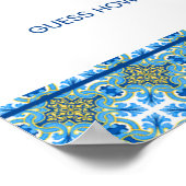 Mediterrane Tegels Hoeveel kussen Vrijgezellenfees Poster (Hoek)