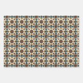 Mediterrane Tegels Inpakpapier Folk Art 3 Set (Voorkant)