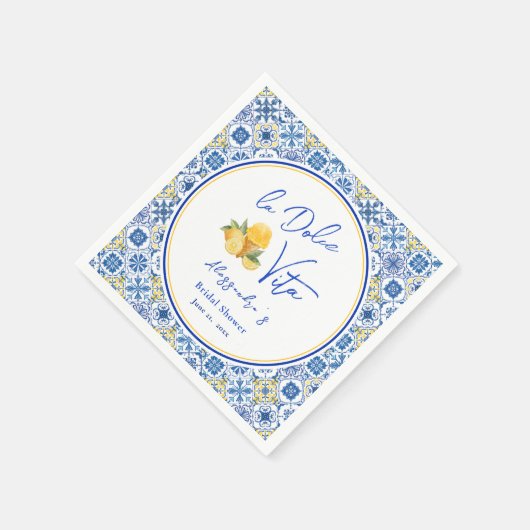 Mediterrane Tegels Italiaans Vrijgezellenfeest Servet (Hoek)