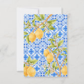 Mediterrane Tegels Italië Citroen Vrijgezellenfees Bedankkaart (Achterkant)