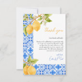 Mediterrane Tegels Italië Citroen Vrijgezellenfees Bedankkaart (Voorkant)