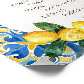 Mediterrane Tegels Lemon 25 Verjaardag Sangria Bar Poster (Hoek)