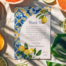 Mediterrane Tegels Lemon 25e Verjaardag Bedankkaart