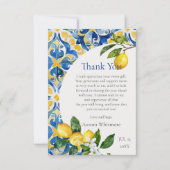 Mediterrane Tegels Lemon 25e Verjaardag Bedankkaart (Voorkant)