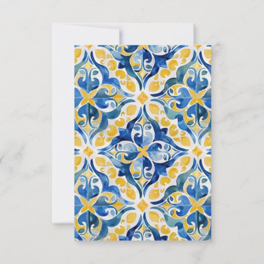 Mediterrane Tegels Lemon 25e Verjaardag Bedankkaart (Achterkant)