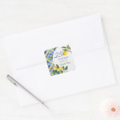 Mediterrane Tegels Lemon 25e Verjaardag Vierkante Sticker (Envelop)
