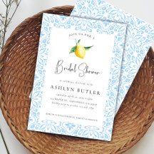 Mediterrane Tegels Lemon Bridal Shower Invitation