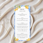 Mediterrane Tegels Lemon Italië Amalfikust Menu<br><div class="desc">Verhoog uw vrijgezellenfeest eetervaring met onze "She Found Her Main Squeeze" gepersonaliseerde menu. Dompel uw gasten onder in de levendige charme van mediterrane tegels en de verfrissende allure van citroenen, die het podium vormen voor een feest vol liefde, gelach en verrukkelijke geneugten. Elk menu is versierd met het betoverende ontwerp...</div>