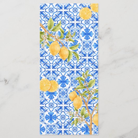 Mediterrane Tegels Lemon Italië Amalfikust Menu (Achterkant)