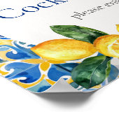 Mediterrane Tegels Lemon Verjaardag Cocktails Poster (Hoek)